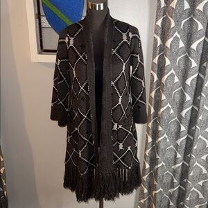 Alice & Olivia Wool Fringe Cardigan SZ Small Petite